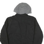 WRANGLER Mens Black & Grey Casual Cotton Blend Zip Jacket S Hooded Workwear