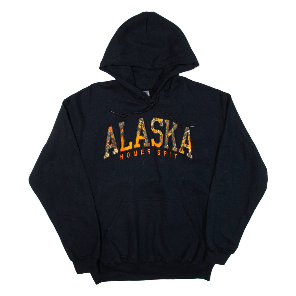 GILDAN Alaska Homer Spit Mens Black Hoodie M
