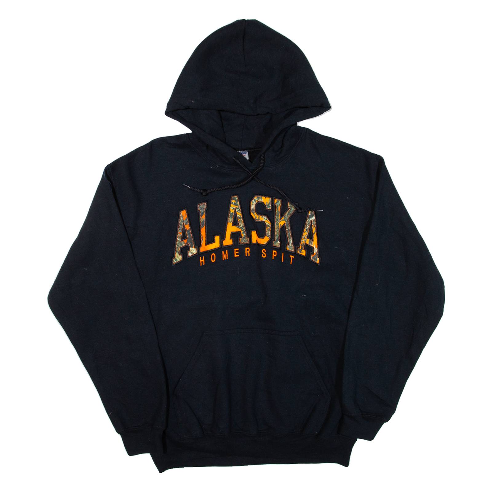 GILDAN Alaska Homer Spit Mens Black Hoodie M