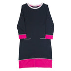 LAURA ASHLEY Womens Shift Dress Black Long Sleeve Knee Length UK 8