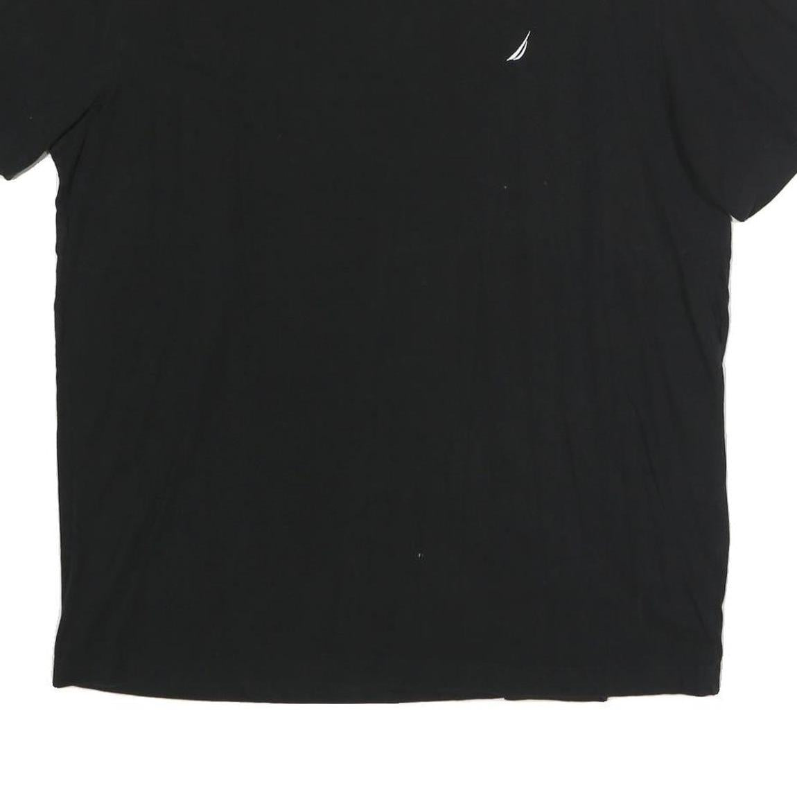 NAUTICA Mens Black Crew Neck Short Sleeve T-Shirt L Cotton Classic