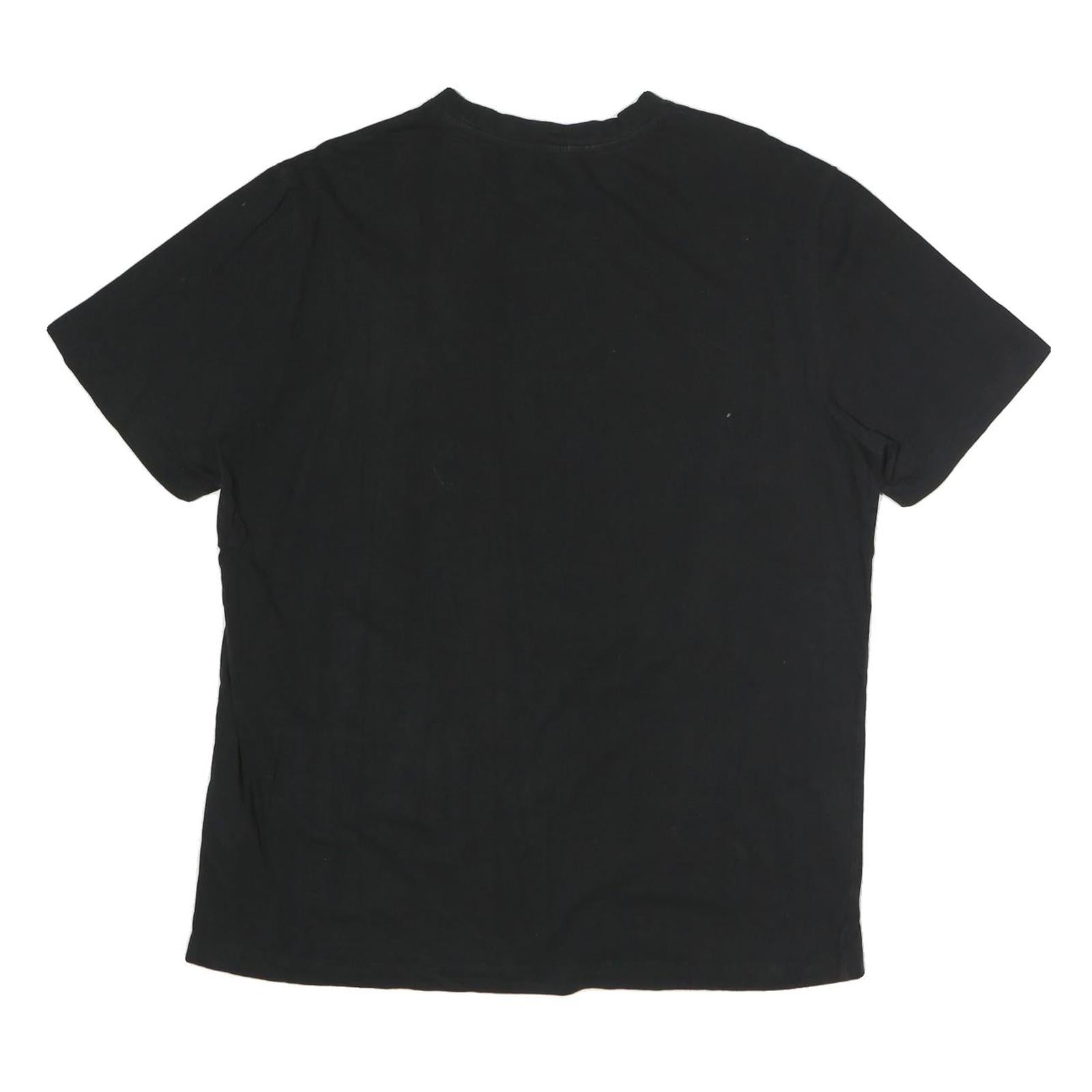 NAUTICA Mens Black Crew Neck Short Sleeve T-Shirt L Cotton Classic