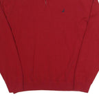 NAUTICA Mens Red Pullover Plain Crew Neck Basic Knit 2XL Cotton Sweater