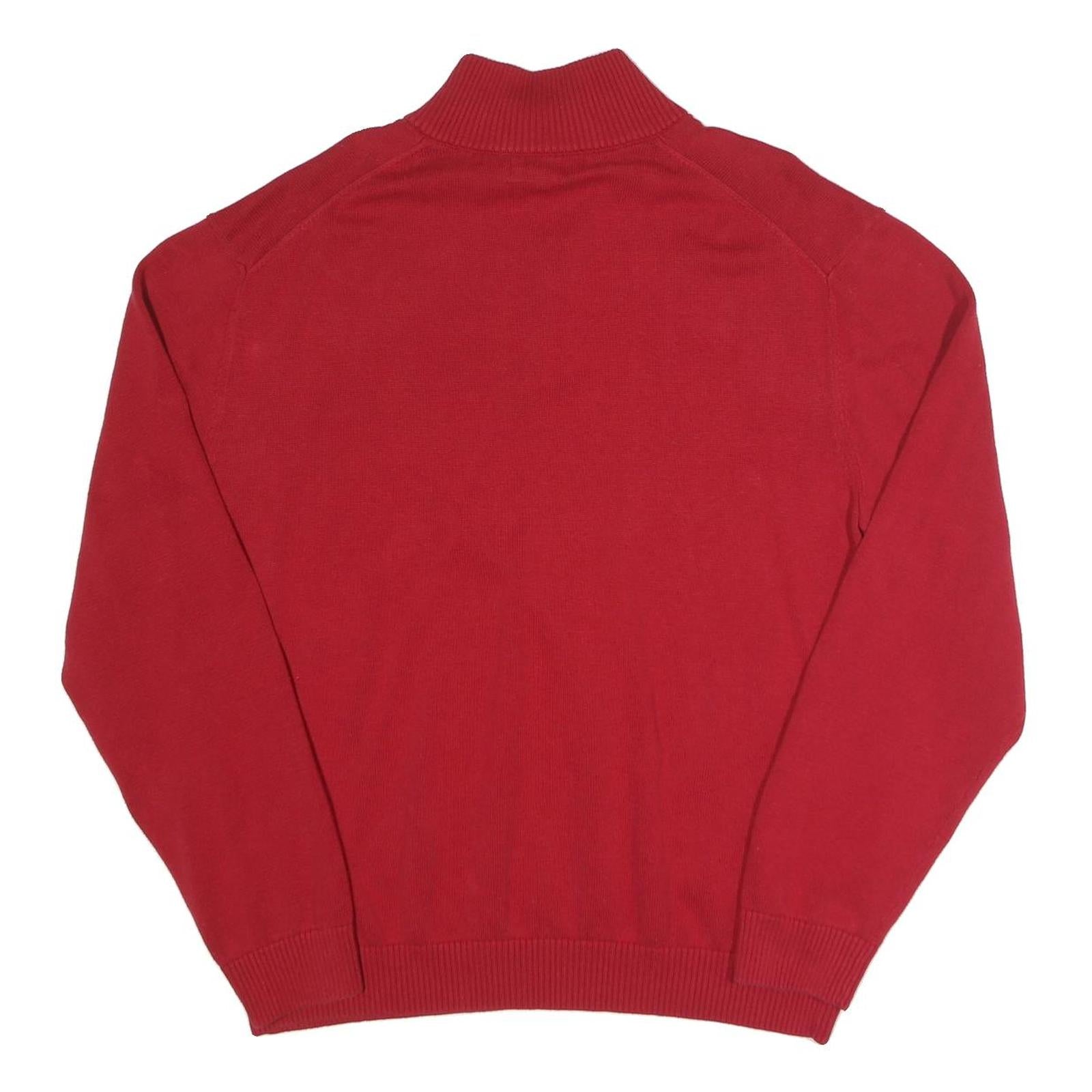 NAUTICA Mens Red Pullover Plain Crew Neck Basic Knit 2XL Cotton Sweater
