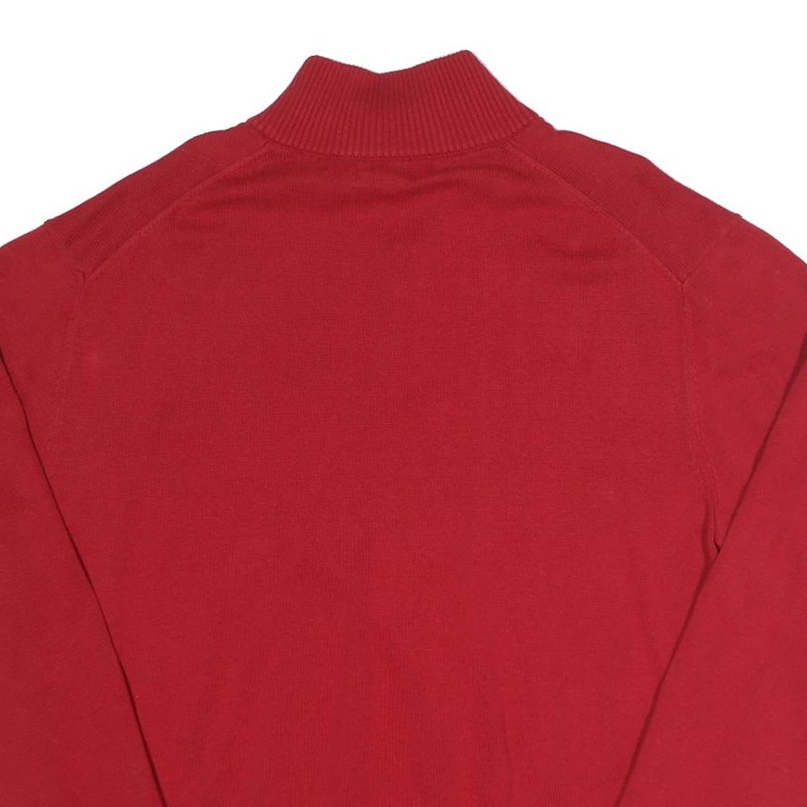 NAUTICA Mens Red Pullover Plain Crew Neck Basic Knit 2XL Cotton Sweater