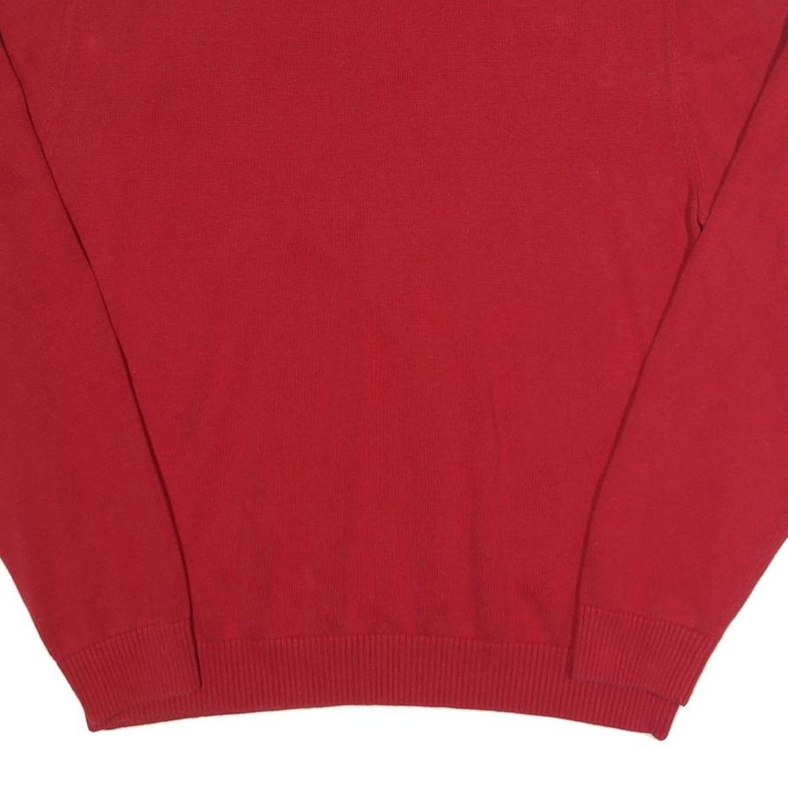 NAUTICA Mens Red Pullover Plain Crew Neck Basic Knit 2XL Cotton Sweater