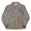 Mens Brown Cotton Blend Liberty Button Jacket L Striped Casual Outerwear