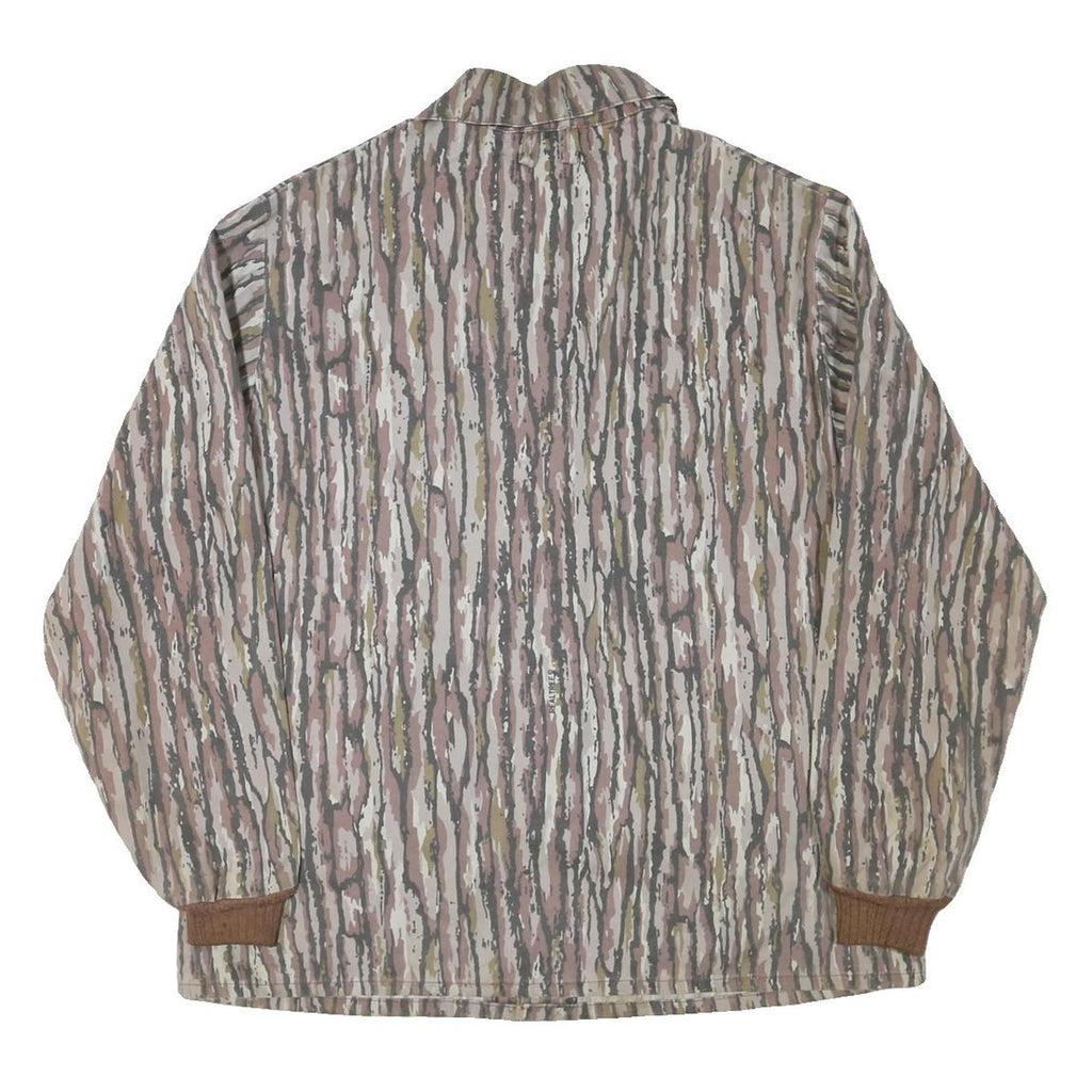 Mens Brown Cotton Blend Liberty Button Jacket L Striped Casual Outerwear