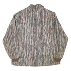 Mens Brown Cotton Blend Liberty Button Jacket L Striped Casual Outerwear