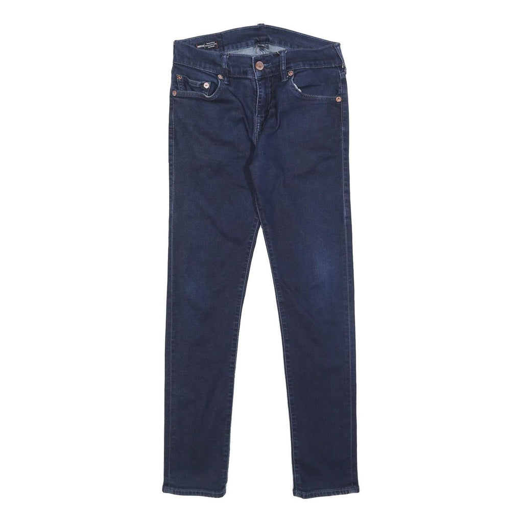 TRUE RELIGION Mens Dark Blue Slim Skinny Denim Jeans W30 L30 Zip Cotton Blend