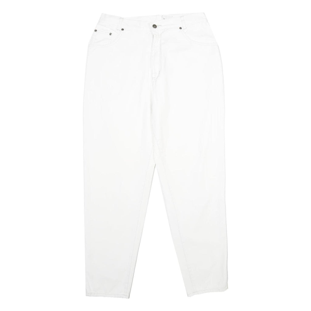 LE COMTE Womens Classic White Jeans Denim W30 L32 Zip Pockets Embroidered Logo