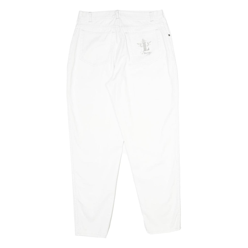 LE COMTE Womens Classic White Jeans Denim W30 L32 Zip Pockets Embroidered Logo