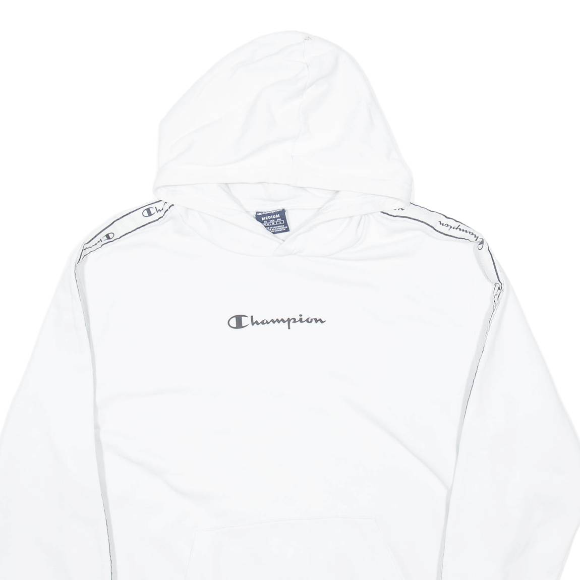 CHAMPION Mens White Hoodie M