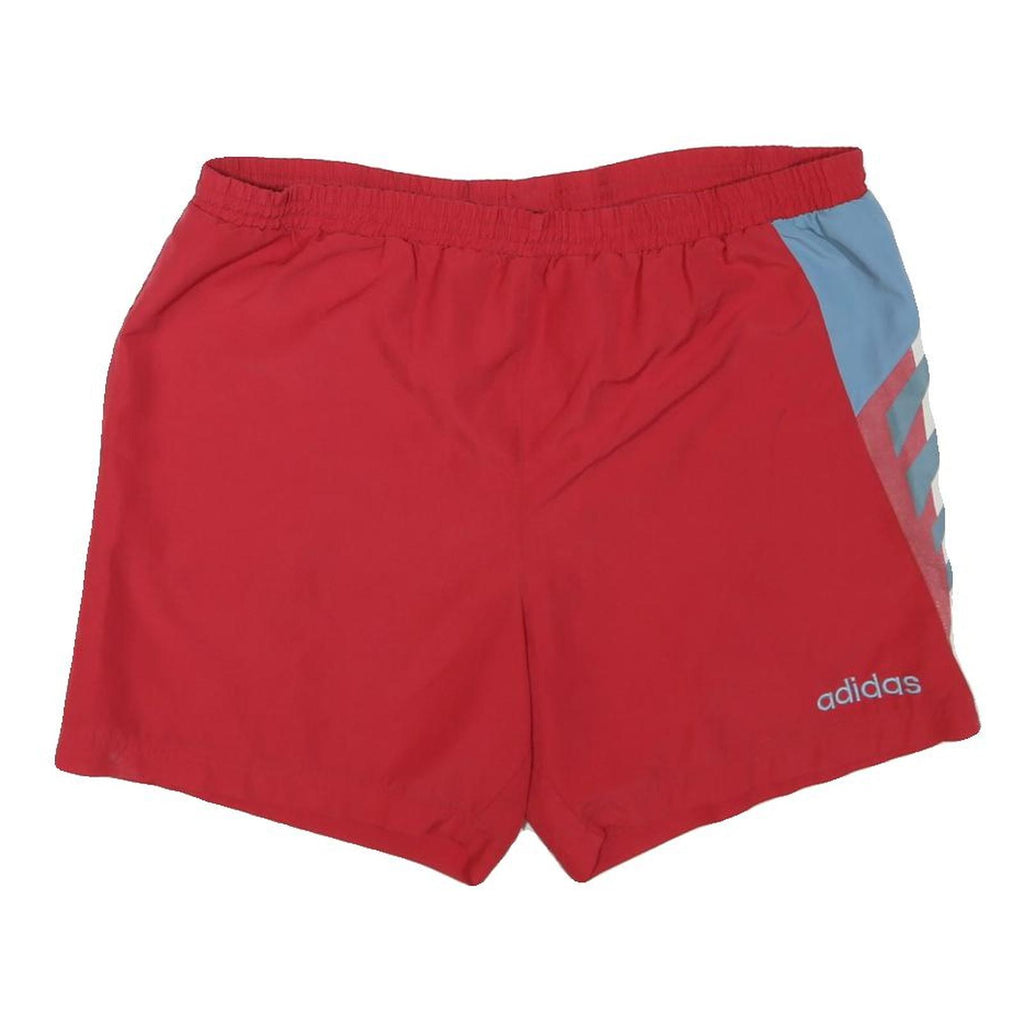 ADIDAS Mens Shorts Red & Sky Blue XL W42 Polyester Blend Casual Sportswear