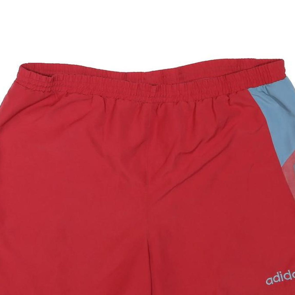 ADIDAS Mens Shorts Red & Sky Blue XL W42 Polyester Blend Casual Sportswear