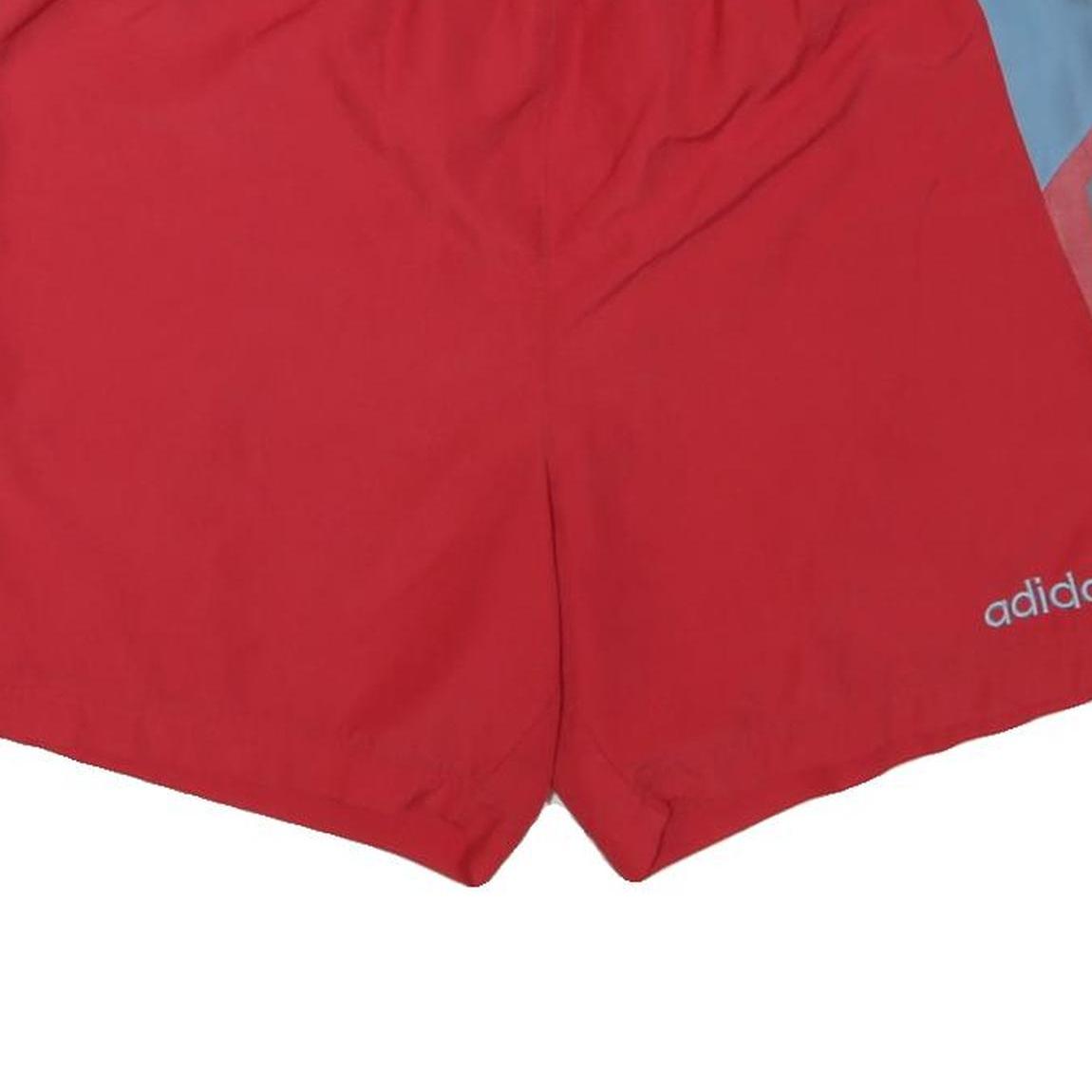 ADIDAS Mens Shorts Red & Sky Blue XL W42 Polyester Blend Casual Sportswear