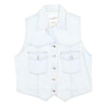 BEST AMADEO Womens Light Blue Cotton Denim Jacket L Button Closure Stylish Vest
