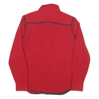 TOMMY HILFIGER Womens Red & Navy Shirt M Button Front Contrast Trim Workwear