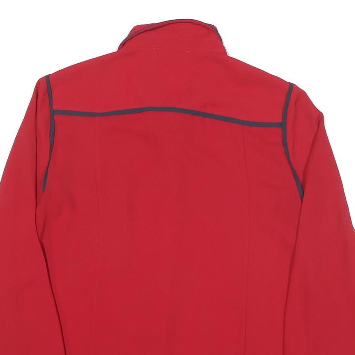 TOMMY HILFIGER Womens Red & Navy Shirt M Button Front Contrast Trim Workwear
