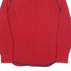 TOMMY HILFIGER Womens Red & Navy Shirt M Button Front Contrast Trim Workwear