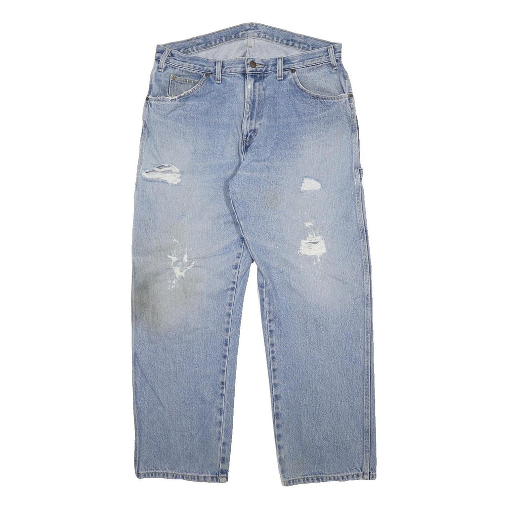 DICKIES Mens Relaxed Blue Denim Rinse Jeans W34 L29 Workwear