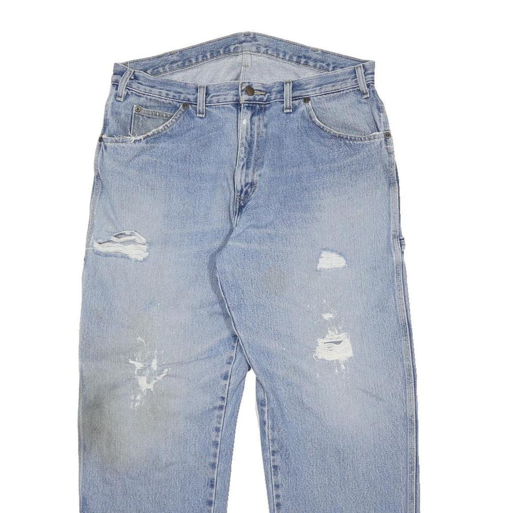 DICKIES Mens Relaxed Blue Denim Rinse Jeans W34 L29 Workwear