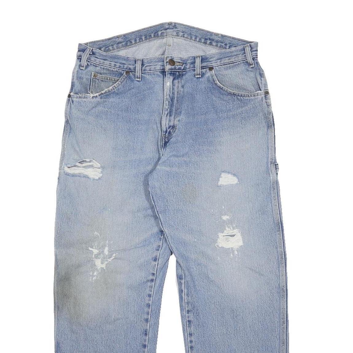 DICKIES Mens Relaxed Blue Denim Rinse Jeans W34 L29 Workwear