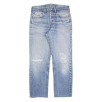 LEVI'S Mens Jeans Blue Regular Straight Denim Light W31 L28 Distressed