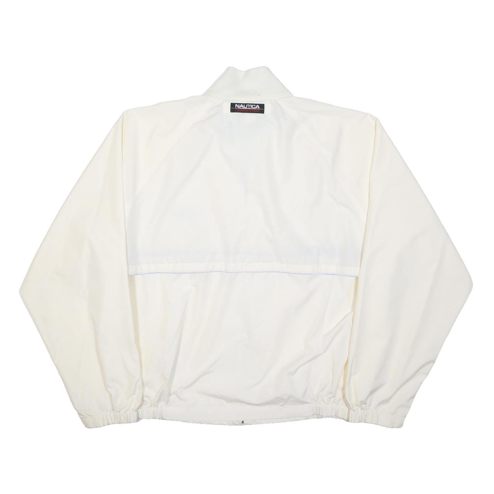 NAUTICA Mens White & Grey Zip Jacket XL Polyester Plain Classic Fit