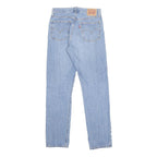 LEVI'S 501 Womens Blue Regular Straight Denim Light W26 L30 Button Closure