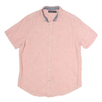 NAUTICA Mens Pink Short Sleeve Cotton Shirt M Casual Summer Button Down