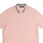NAUTICA Mens Pink Short Sleeve Cotton Shirt M Casual Summer Button Down