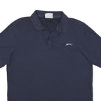SLAZENGER Mens Navy Blue Short Sleeve Polo Shirt M Cotton Blend Casual