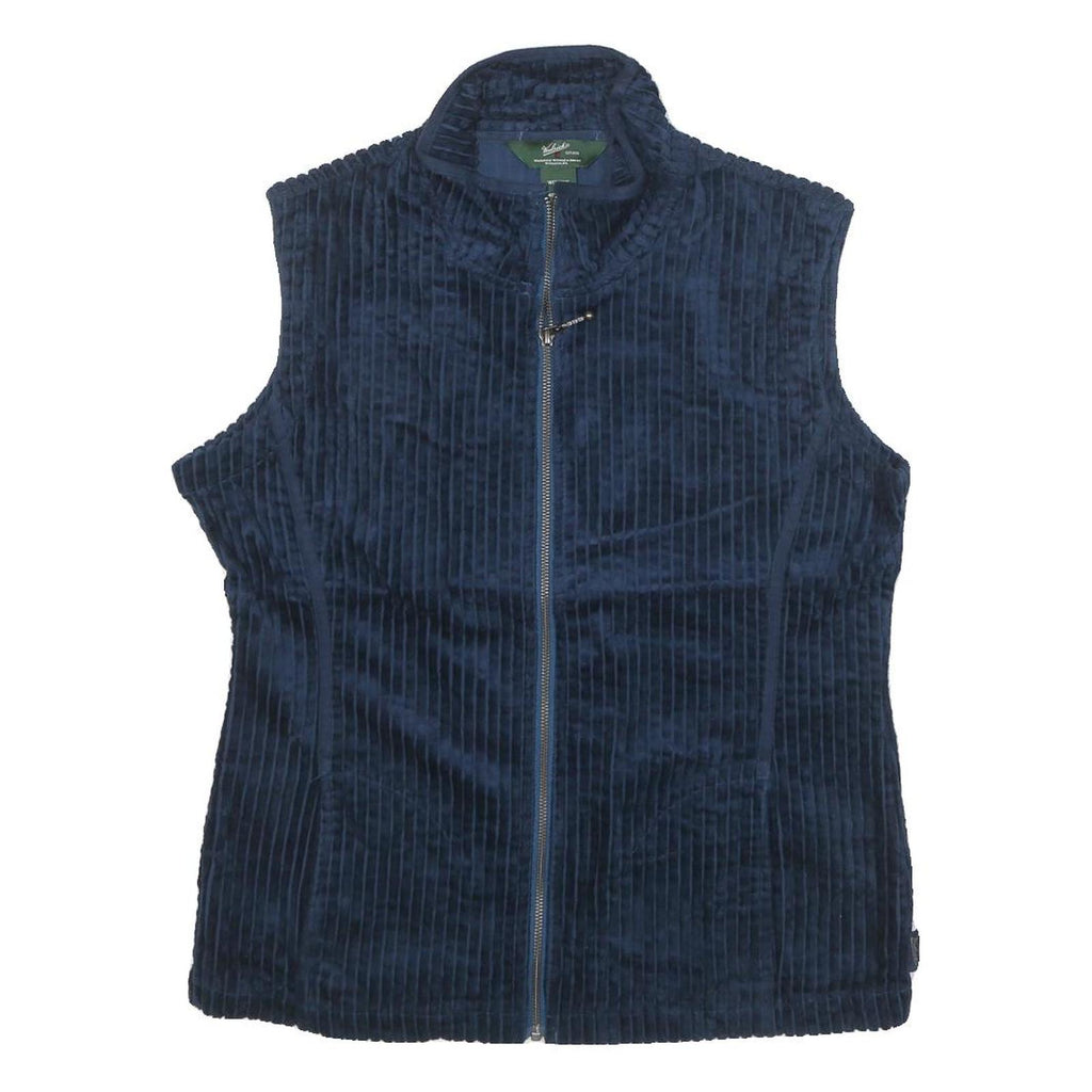 WOOLRICH Womens Navy Blue Zip Jacket M Polyester Blend Corduroy Stylish Warm