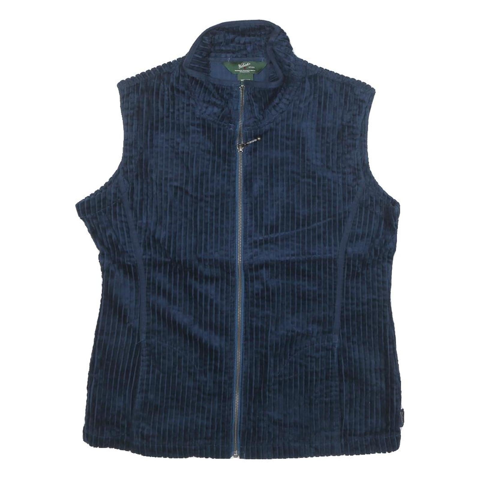 WOOLRICH Womens Navy Blue Zip Jacket M Polyester Blend Corduroy Stylish Warm