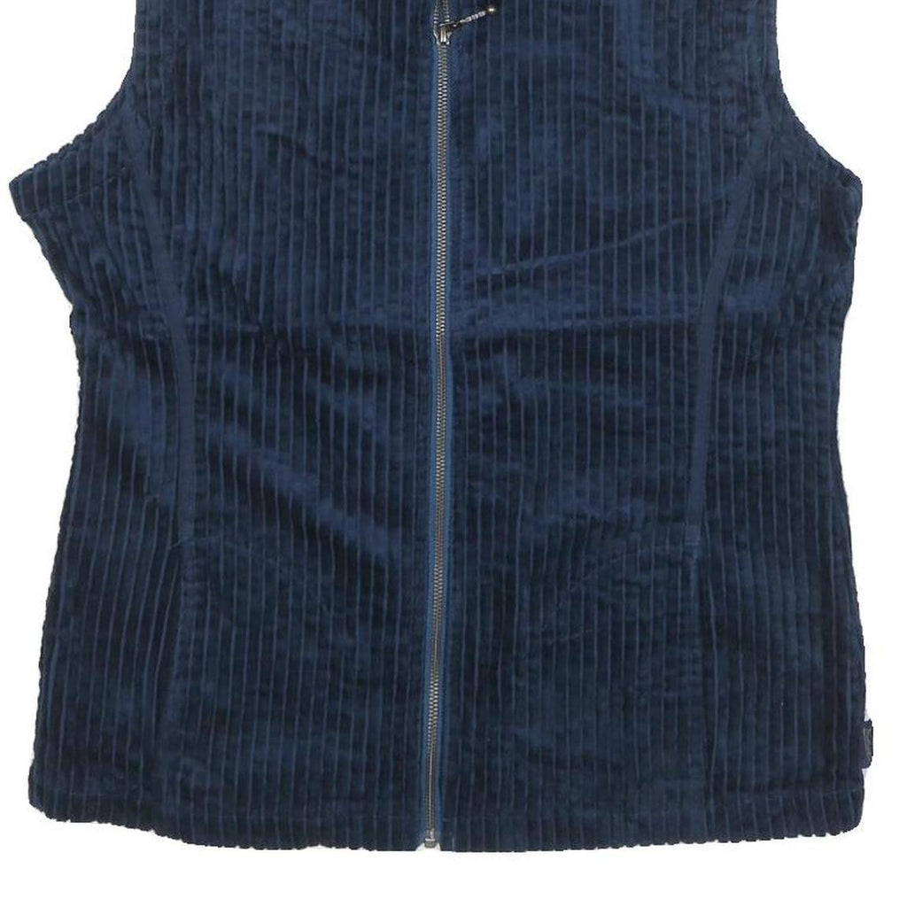 WOOLRICH Womens Navy Blue Zip Jacket M Polyester Blend Corduroy Stylish Warm