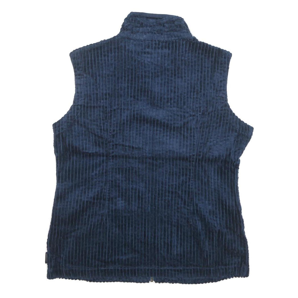 WOOLRICH Womens Navy Blue Zip Jacket M Polyester Blend Corduroy Stylish Warm