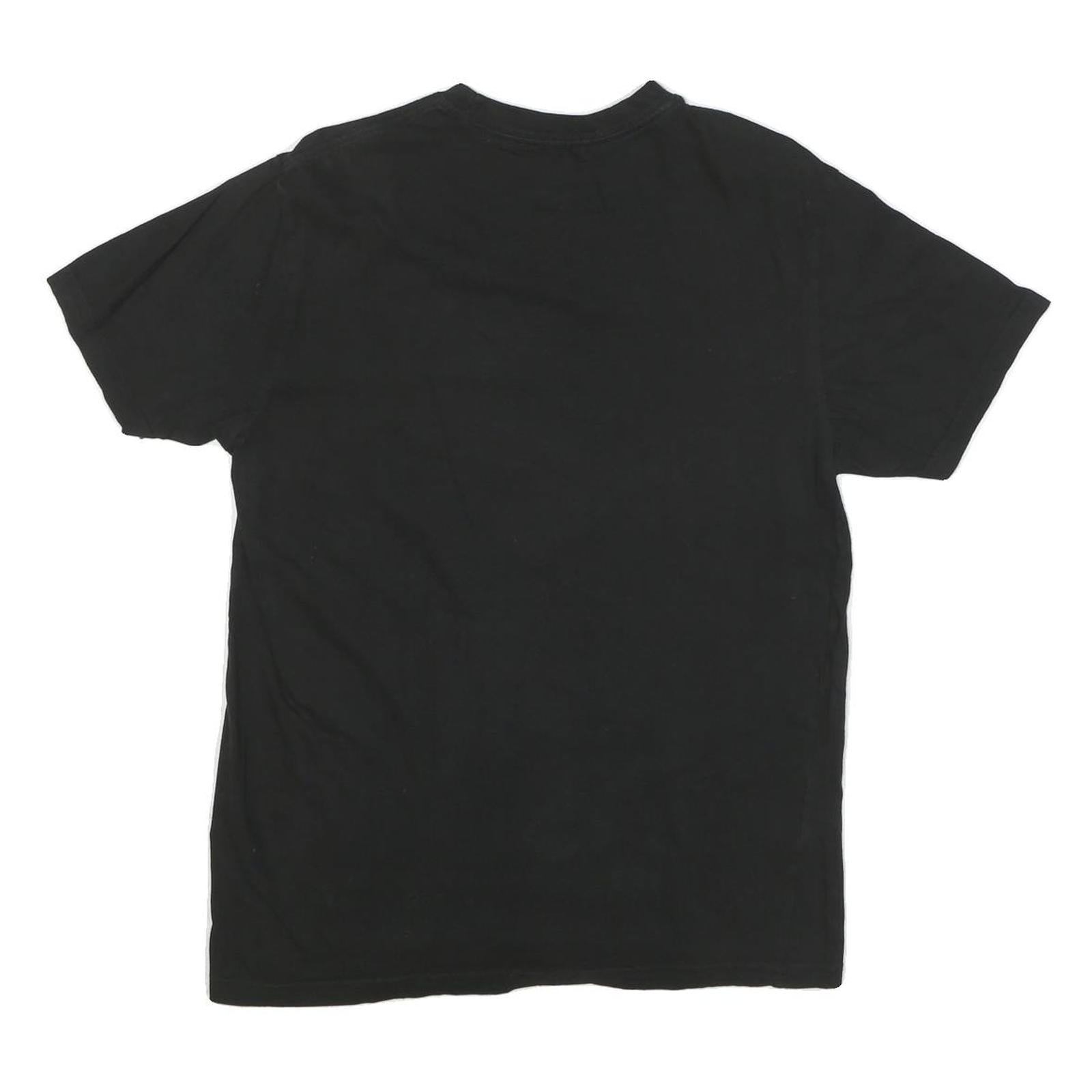 ADIDAS Mens Black T-Shirt M Short Sleeve Crew Neck Cotton Blend USA Flag Logo