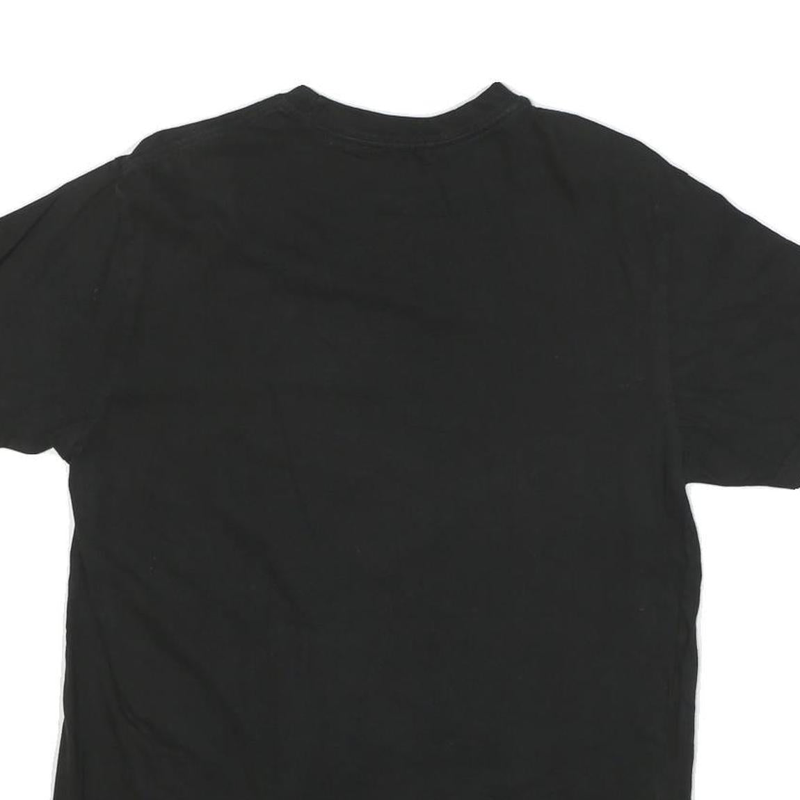 ADIDAS Mens Black T-Shirt M Short Sleeve Crew Neck Cotton Blend USA Flag Logo