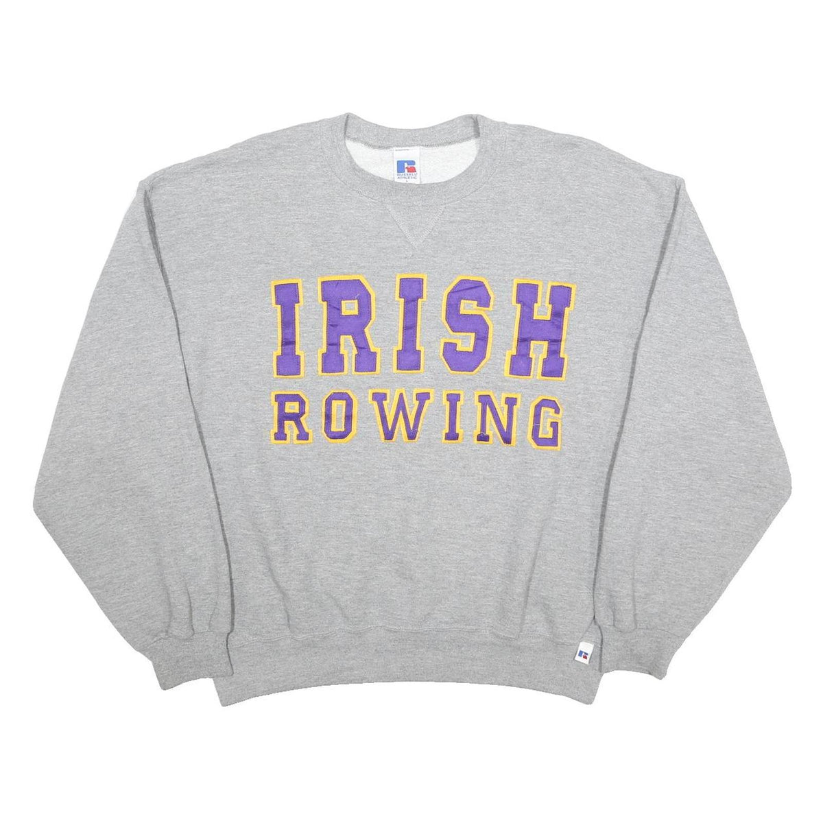 RUSSELL ATHLETIC Womens Grey Irish Rowing Crew Neck L Cotton Blend Sweatshirt