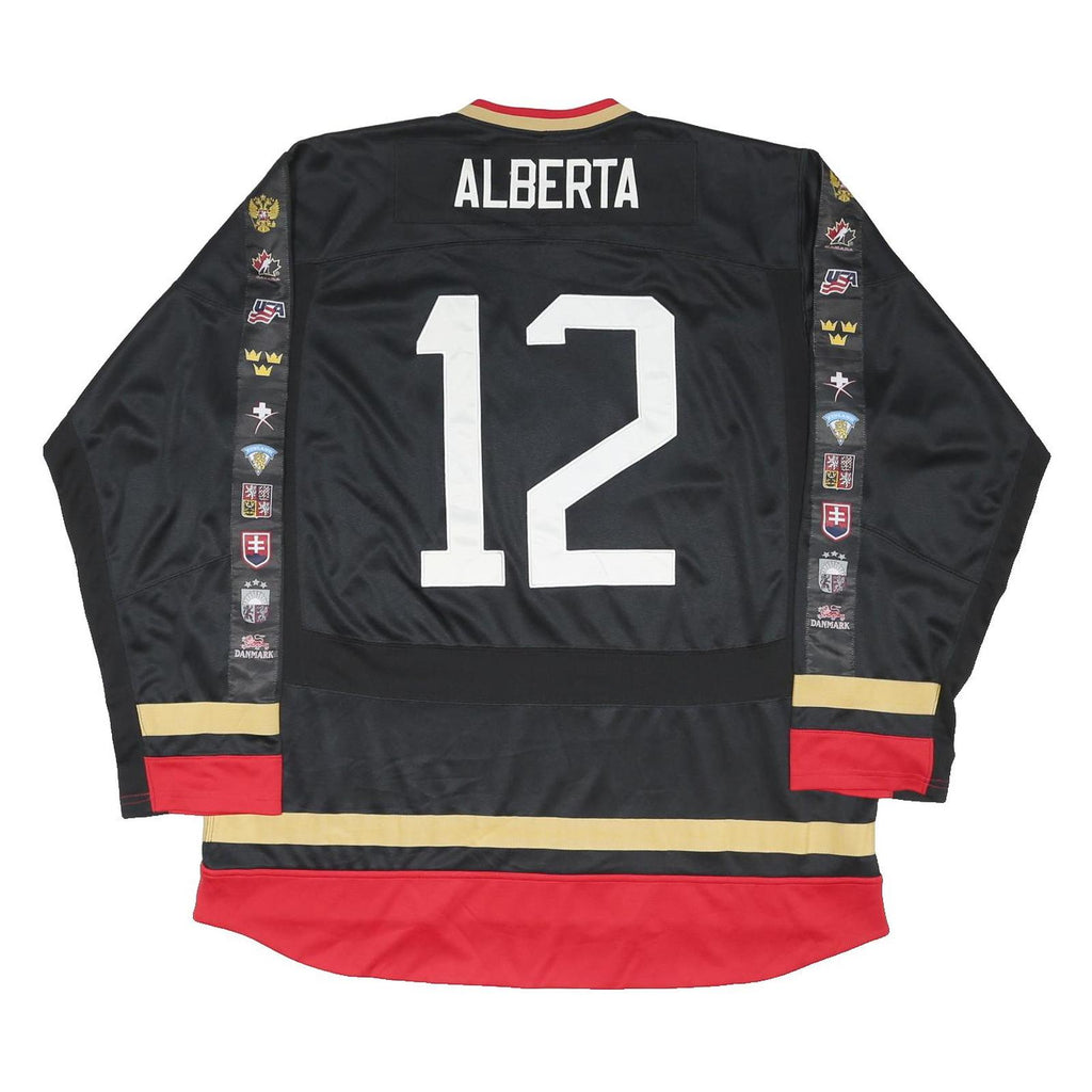 NIKE Mens Black World Junior Championship Ice Hockey Jersey XL Long Sleeve Crew