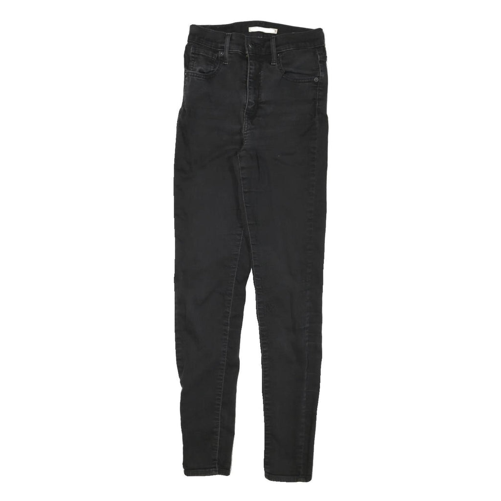 LEVI'S Womens Black Slim Skinny Denim Medium W23 L28 Stretch Cotton Blend Zip