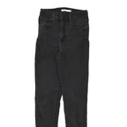 LEVI'S Womens Black Slim Skinny Denim Medium W23 L28 Stretch Cotton Blend Zip