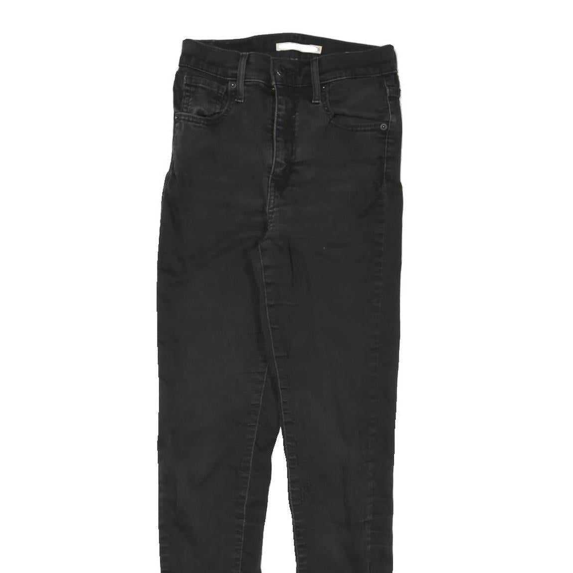 LEVI'S Womens Black Slim Skinny Denim Medium W23 L28 Stretch Cotton Blend Zip