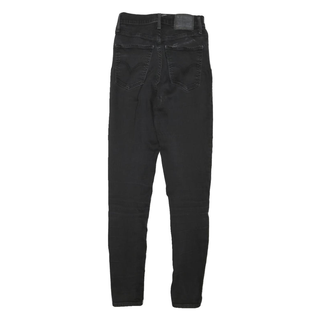 LEVI'S Womens Black Slim Skinny Denim Medium W23 L28 Stretch Cotton Blend Zip