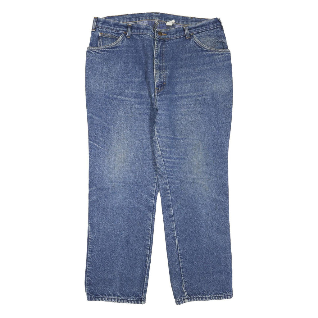 DICKIES Mens Regular Blue Denim Jeans W38 L28 Cotton Blend Zip Classic Fit