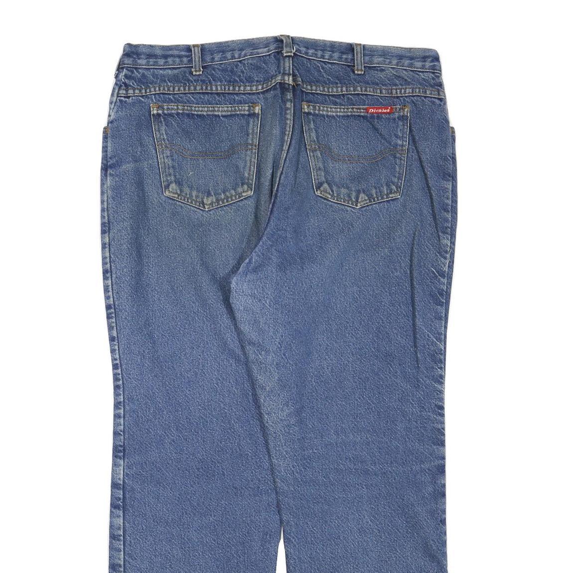 DICKIES Mens Regular Blue Denim Jeans W38 L28 Cotton Blend Zip Classic Fit