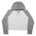 UNDER ARMOUR Womens Grey & White Cropped Pullover Hoodie L Athletic Casual