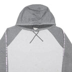 UNDER ARMOUR Womens Grey & White Cropped Pullover Hoodie L Athletic Casual
