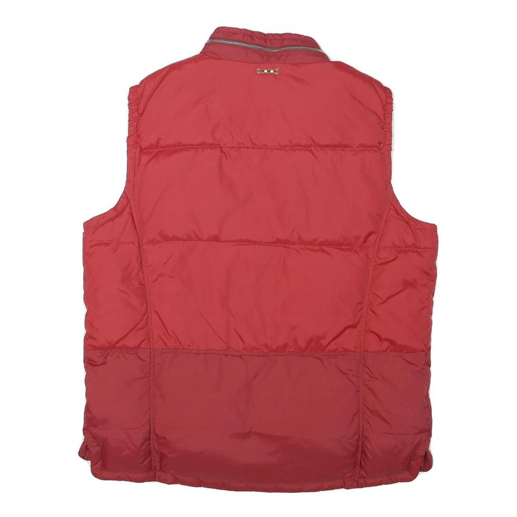 NAPAPIJRI Mens Red Polyester Blend Quilted Jacket L Zip Sleeveless Outdoor